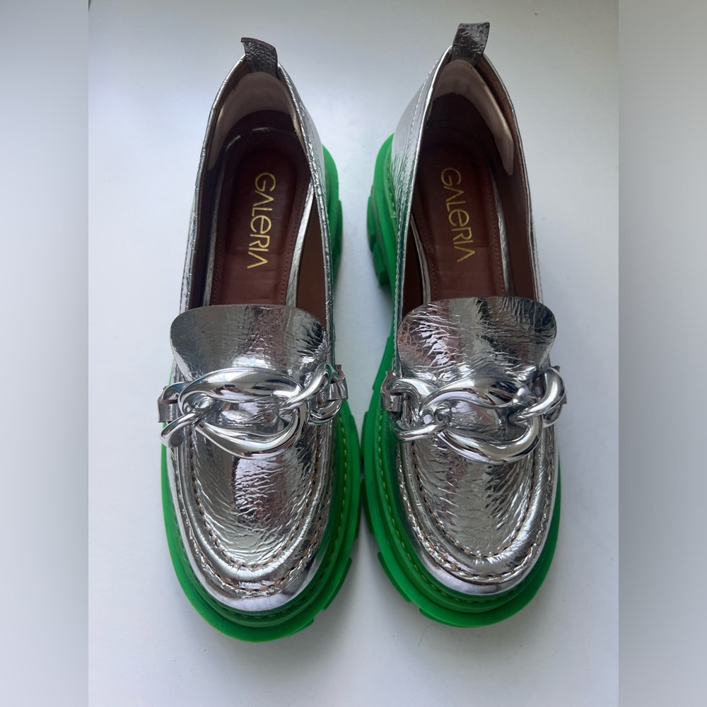 Silver loafers